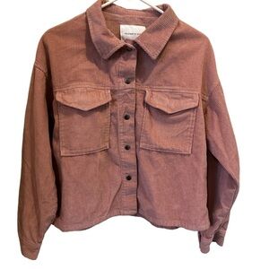 Celebrity Pink dusty rose Corduroy Button‎ Shacket
